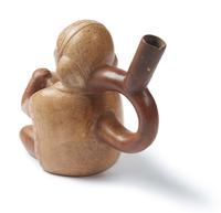A Moche Stirrup Vessel in the form of a Shaman Drummer
