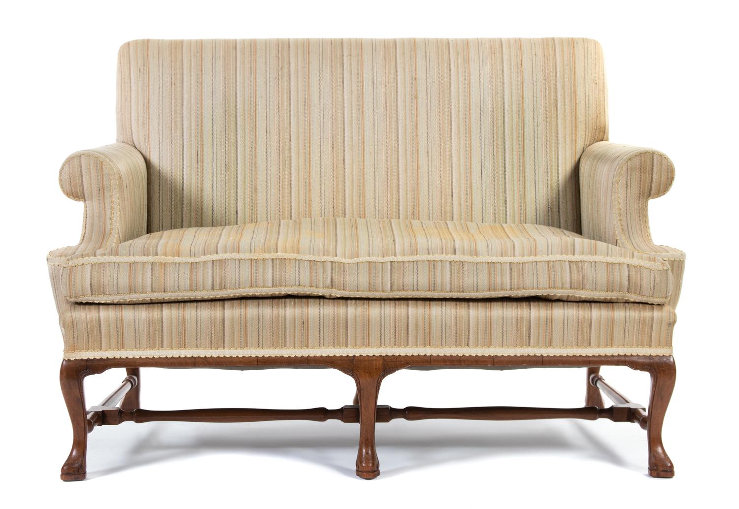 A Queen Anne Style Walnut Settee