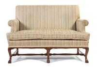 A Queen Anne Style Walnut Settee