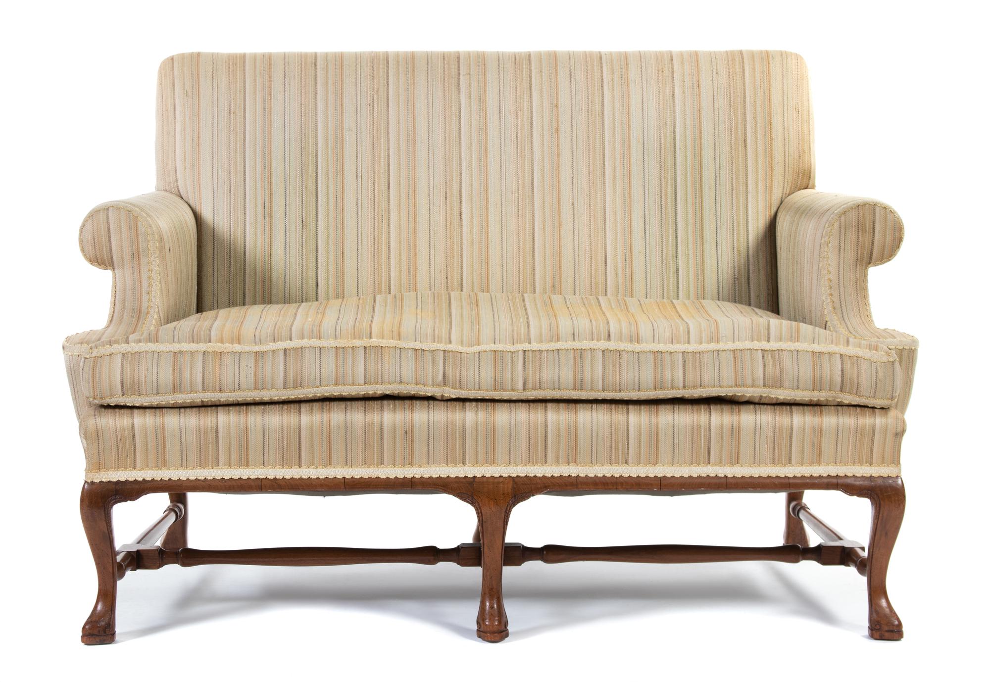 A Queen Anne Style Walnut Settee