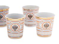 A Set of Six Khodynka Cup of Sorrows Enameled Beakers