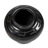 Carved Blackware Jar, with Greek Key Motif