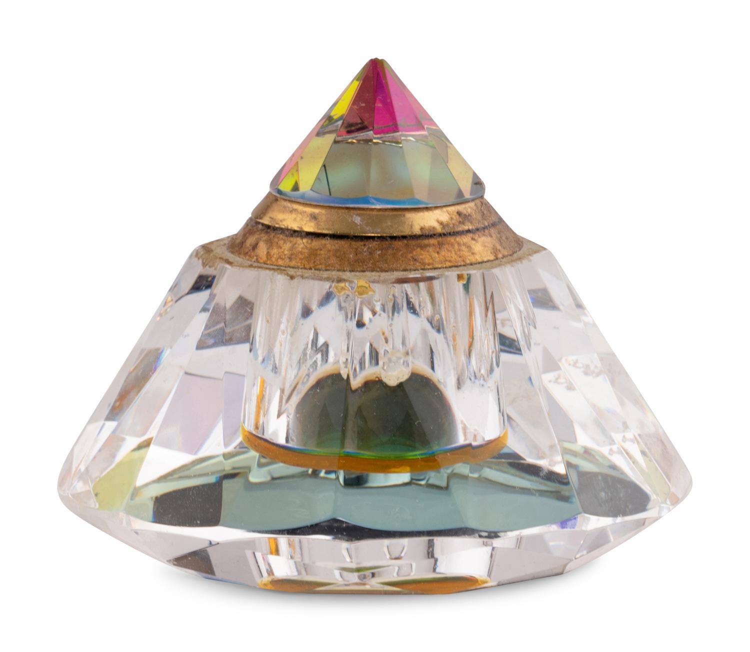 Three Czech Cut Glass Perfume Bottles