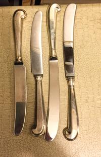 Sixteen American Silver Knives, Kirk-Stieff, Baltimore, MD, comprising 10 Williamsburg Restoration pattern dinner knives, together with