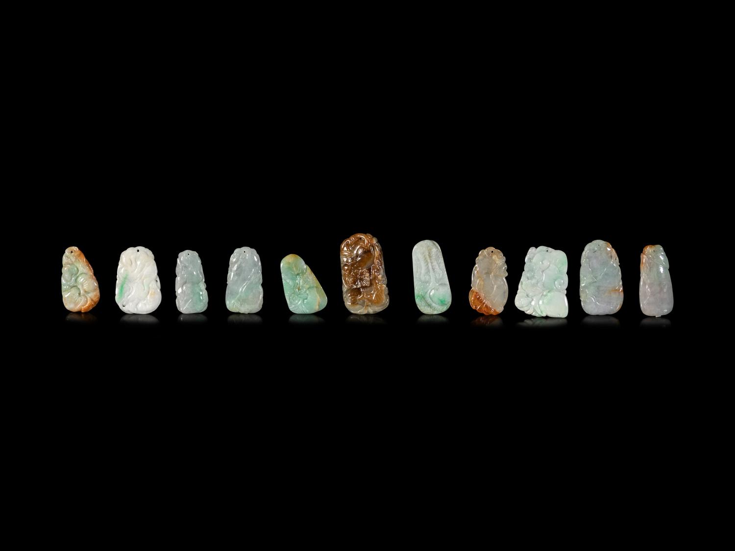 Twenty Chinese Jadeite Pendants