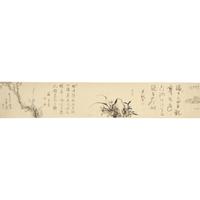 Nakabayashi Chikkei (Japanese 1816-1867) Hisani Nakanishi (1807-1884), Oda Kaisen (1785-1867), et al, Emaki Handscroll, Kyoto, 1857