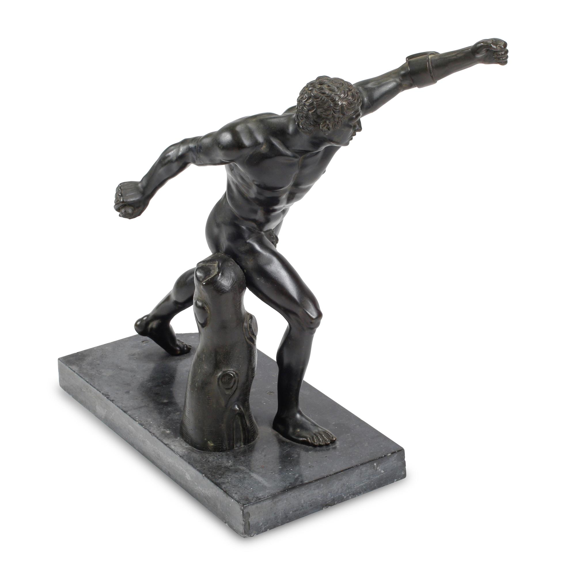 A Patinated Bronze Model of the Borghese Gladiator