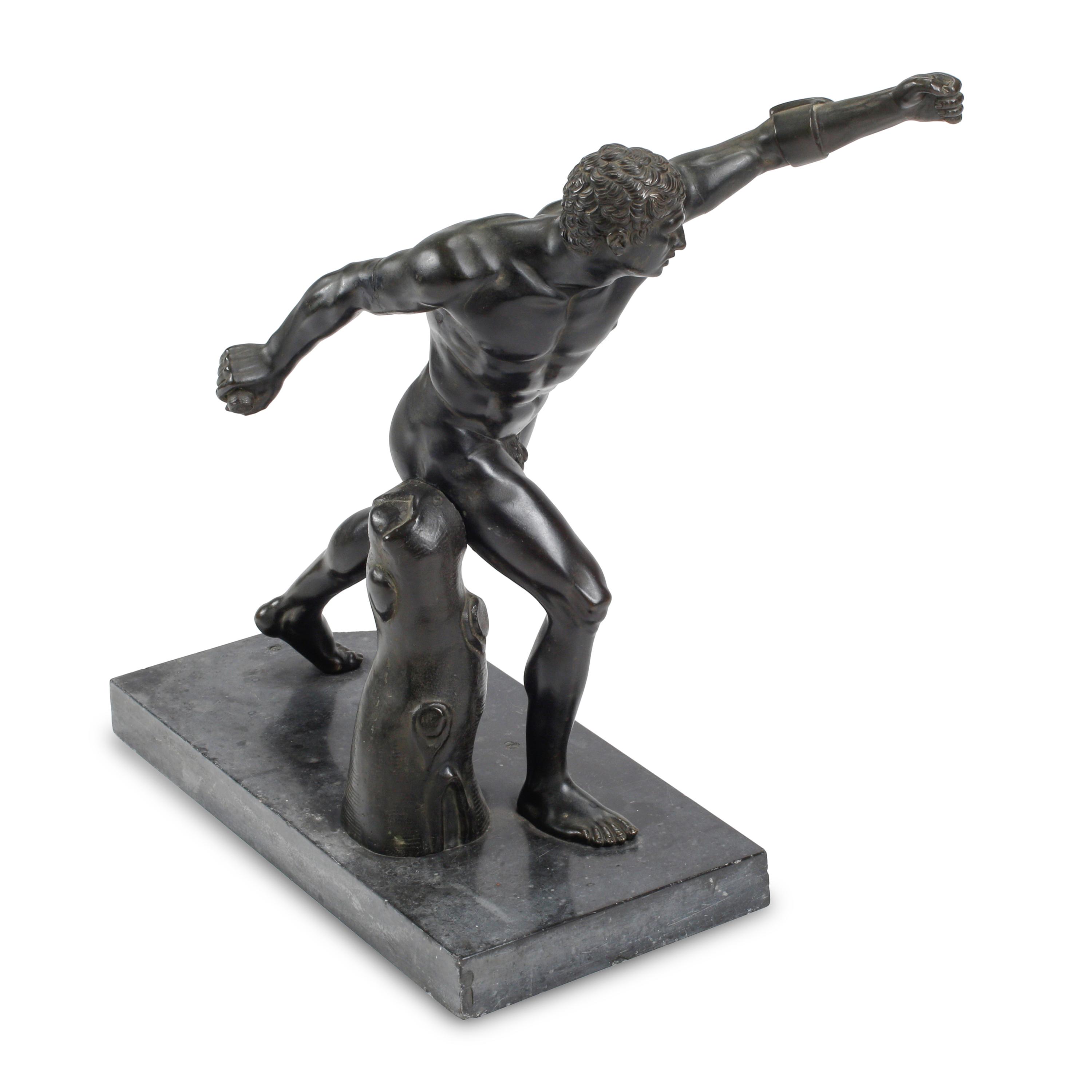 A Patinated Bronze Model of the Borghese Gladiator