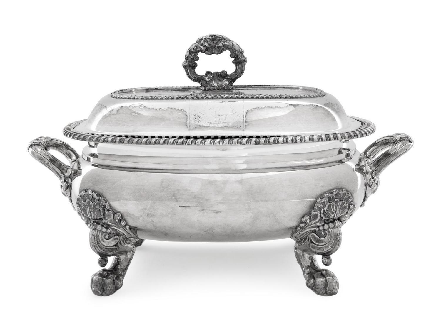 A Group of Four Silver-Plate Covered Serving Dishes