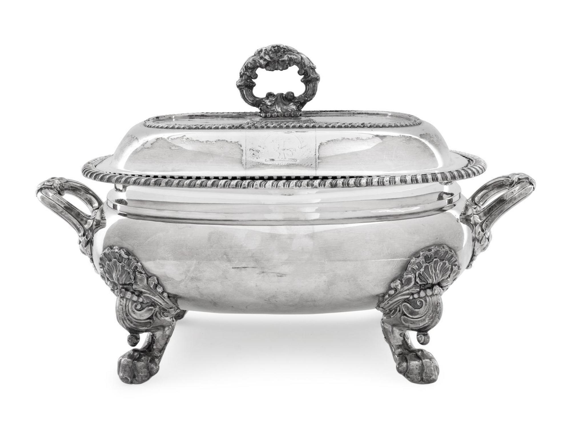 A Group of Four Silver-Plate Covered Serving Dishes
