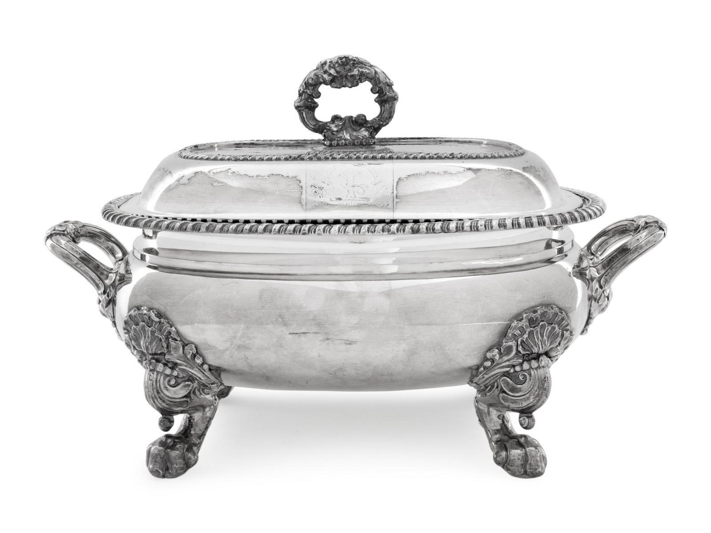 A Group of Four Silver-Plate Covered Serving Dishes