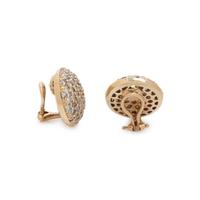 SONIA B., YELLOW GOLD AND DIAMOND EARCLIPS