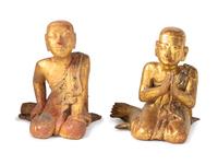 Two Burmese Gilt Lacquer Figures