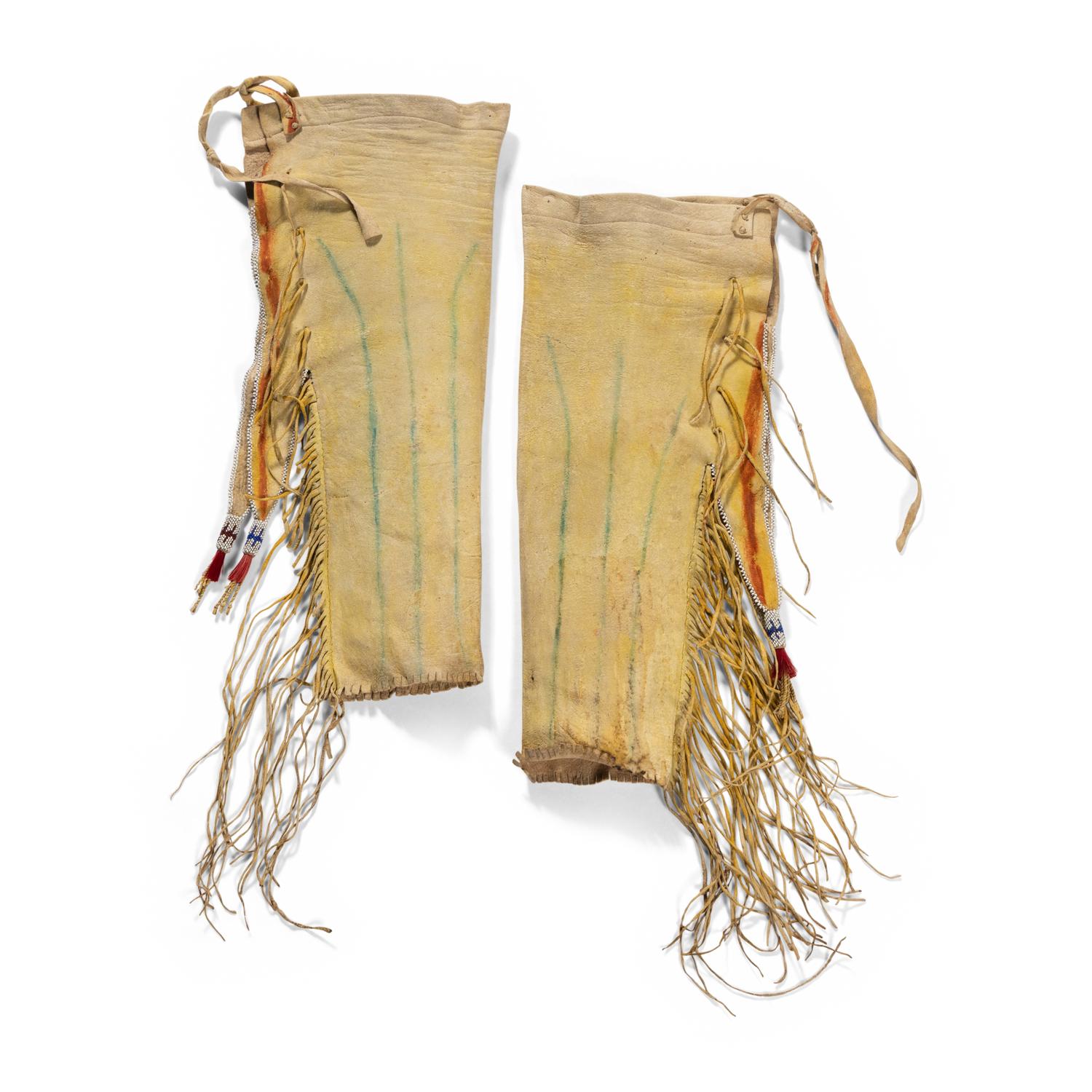 Kiowa Boy's Beaded Hide Leggings