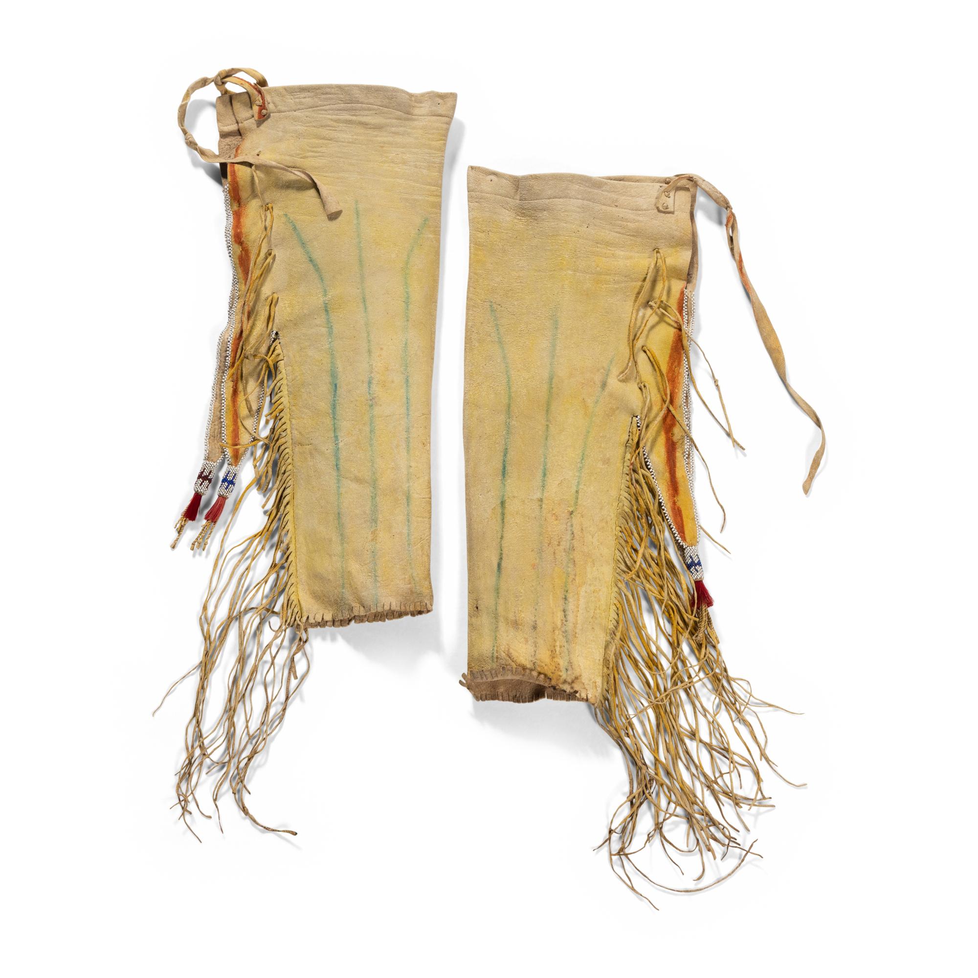 Kiowa Boy's Beaded Hide Leggings