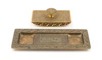Tiffany Studios, EARLY 20TH CENTURY, a Venetian pattern pen tray (1642) and rocker blotter (1646)