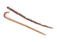 Two Folk Art Carved Walking Sticks