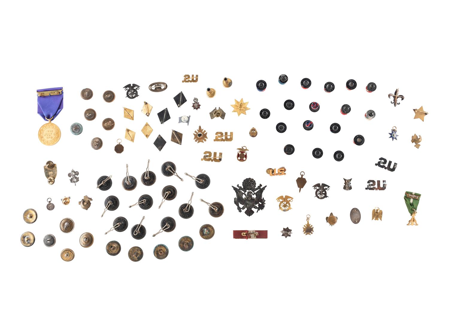 [MILITARIA]. Military archive of John Pope Baker and family, featuring Civil War era commission documents, medals, and more.