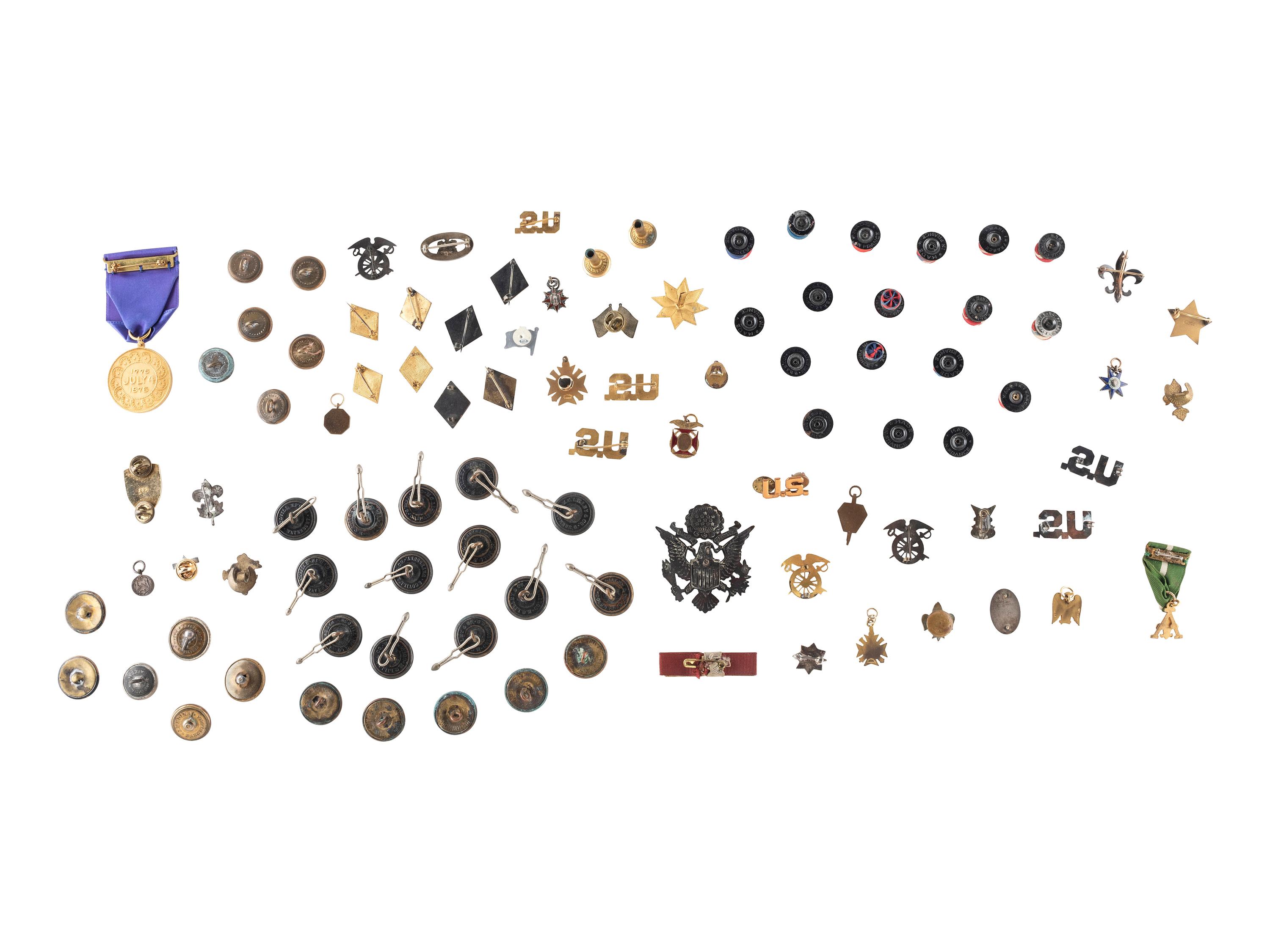 [MILITARIA]. Military archive of John Pope Baker and family, featuring Civil War era commission documents, medals, and more.