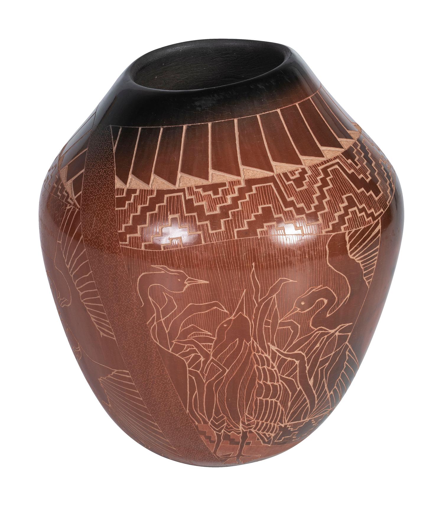 Pottery Jar with Sgraffito Decorations