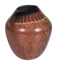 Pottery Jar with Sgraffito Decorations