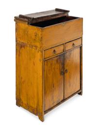 A Chinese Yellow Painted Hardwood Cabinet