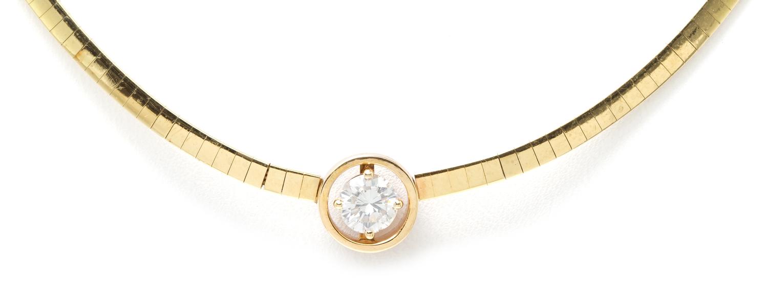 A 14 Karat Yellow Gold and Diamond Necklace, 13.50 dwts.