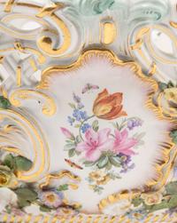 A Large Meissen Porcelain Reticulated Centerpiece Basket