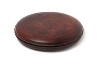 A Hardwood Circular Box and Cover Diameter 4 3/4 inches.