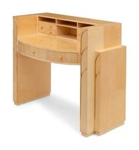 An Art Deco Style Brass Mounted Birdseye Maple Dressing Table