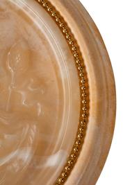 An Italian Carved Onyx Portrait Plaque in a Sienna Marble Frame