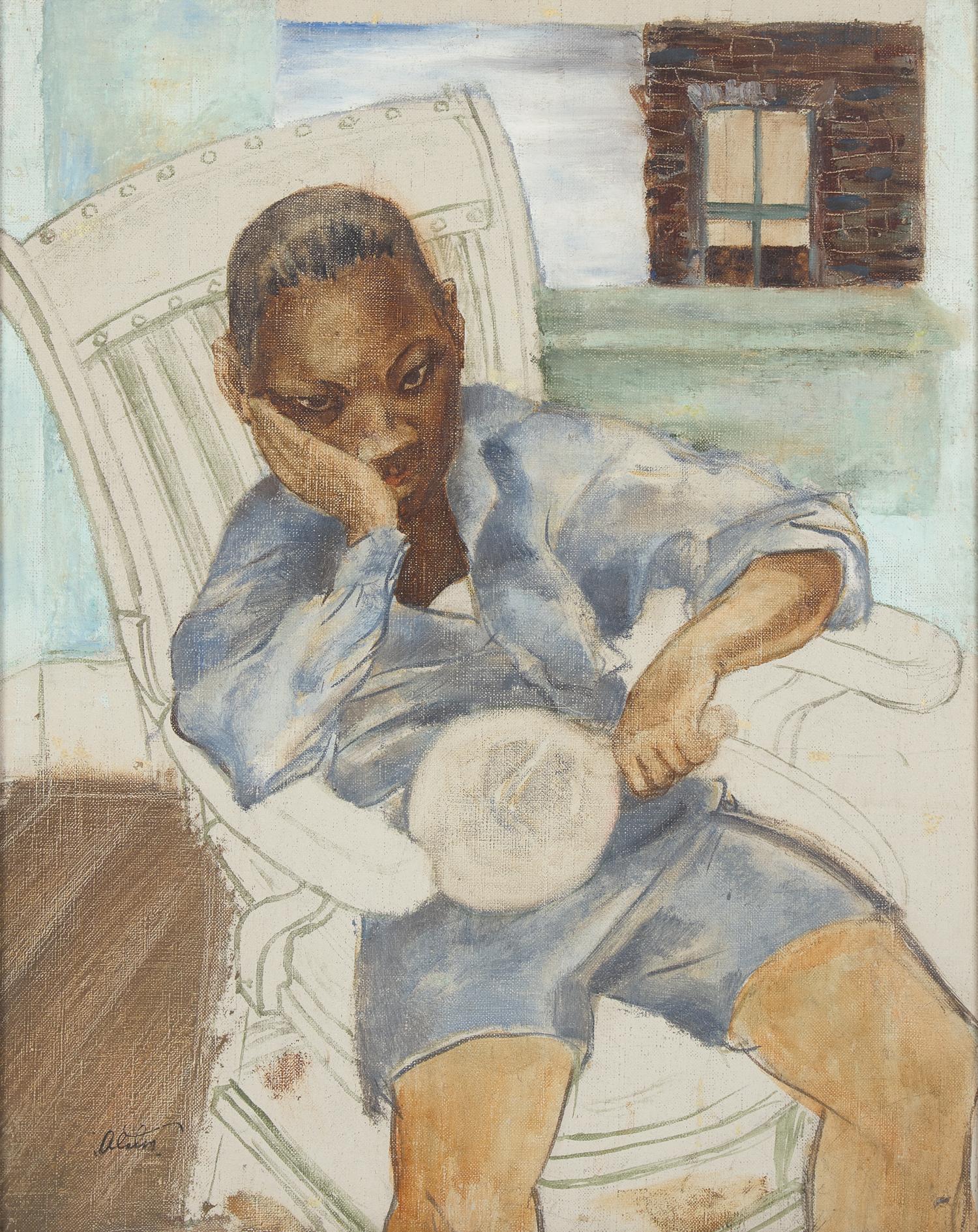 Charles Henry Alston (American, 1907-1977) — Untitled (Portrait of a Boy) , c. 1940-50