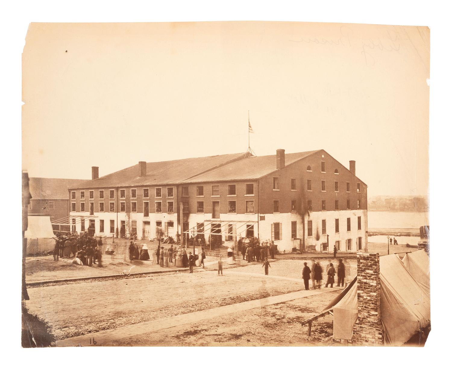 [CIVIL WAR]. [GARDNER, Alexander (1821-1882), photographer]. Libby Prison, Richmond, VA., April, 1865 . [ With: ] Libby Prison relic.