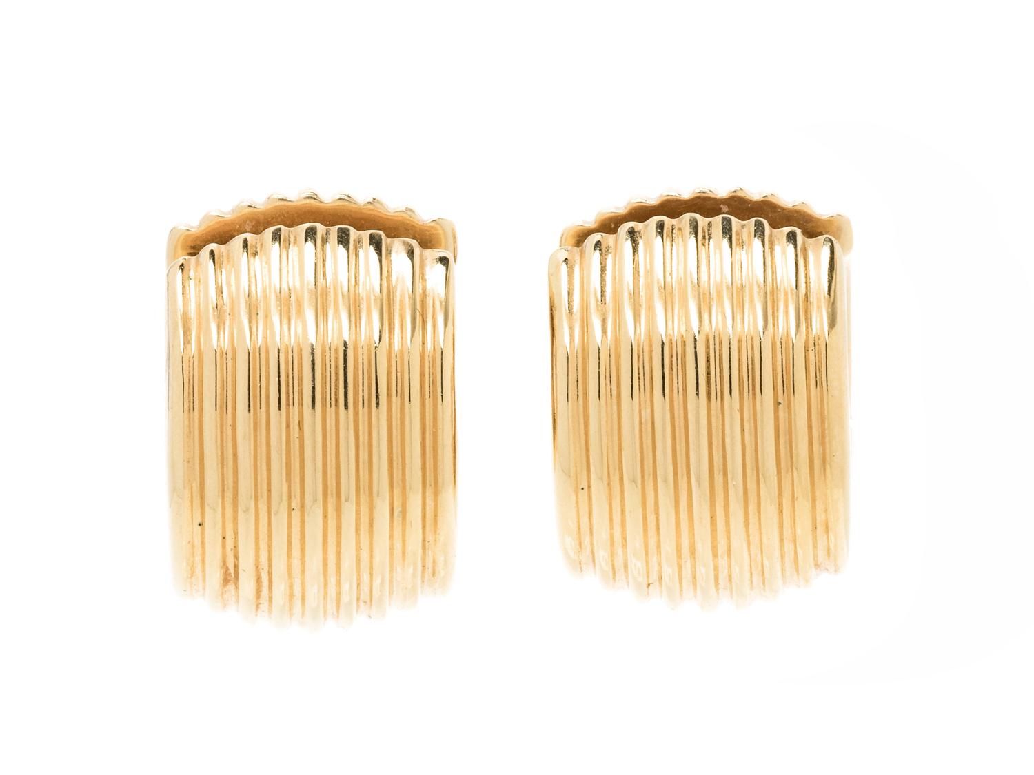 TIFFANY & CO., YELLOW GOLD HOOP EARRINGS
