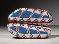 Sioux Fully Beaded Hide Moccasins