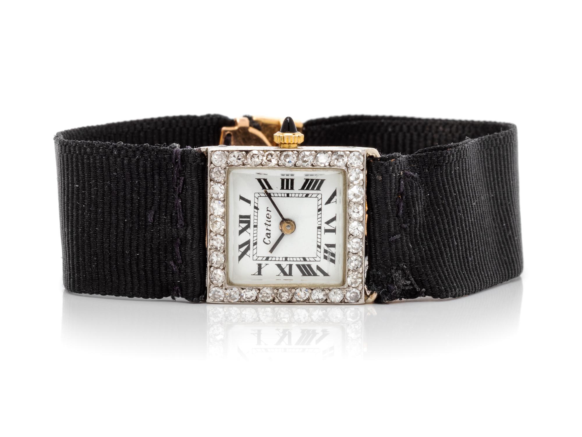 CARTIER, ART DECO, DIAMOND WRISTWATCH