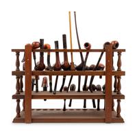 A Large Collection of Wood Briar Smoking Pipes