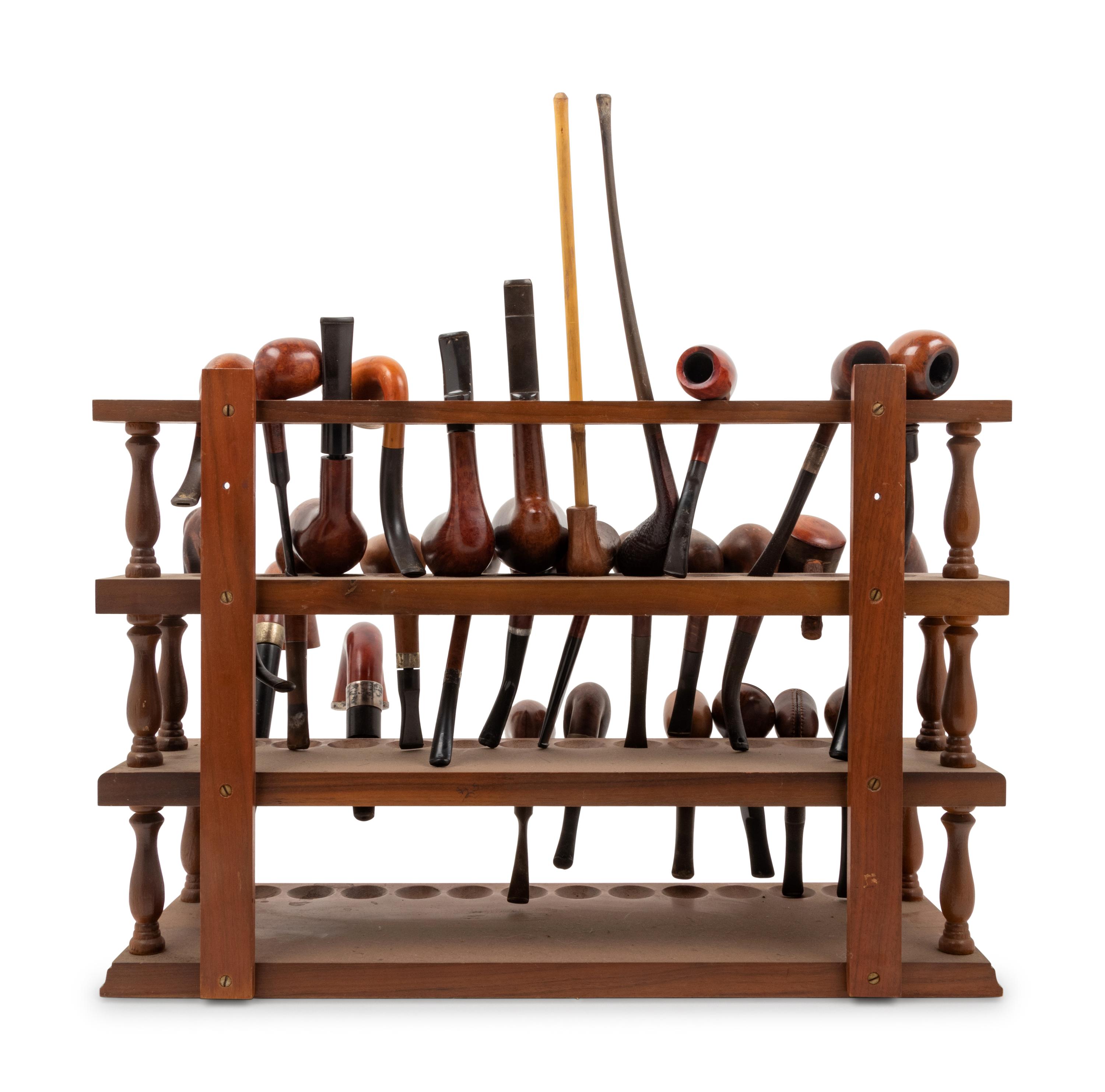 A Large Collection of Wood Briar Smoking Pipes