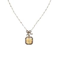 RUSSIAN, ANTIQUE, CITRINE AND DIAMOND NECKLACE