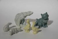 A Group of Six Haeger Pottery Figures Height of tallest 6 3/4 inches. — 1940s