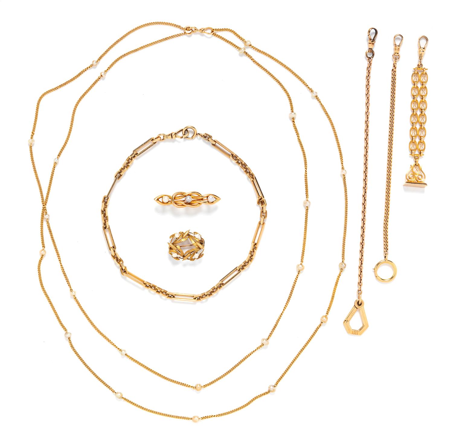 COLLECTION OF YELLOW GOLD JEWELRY