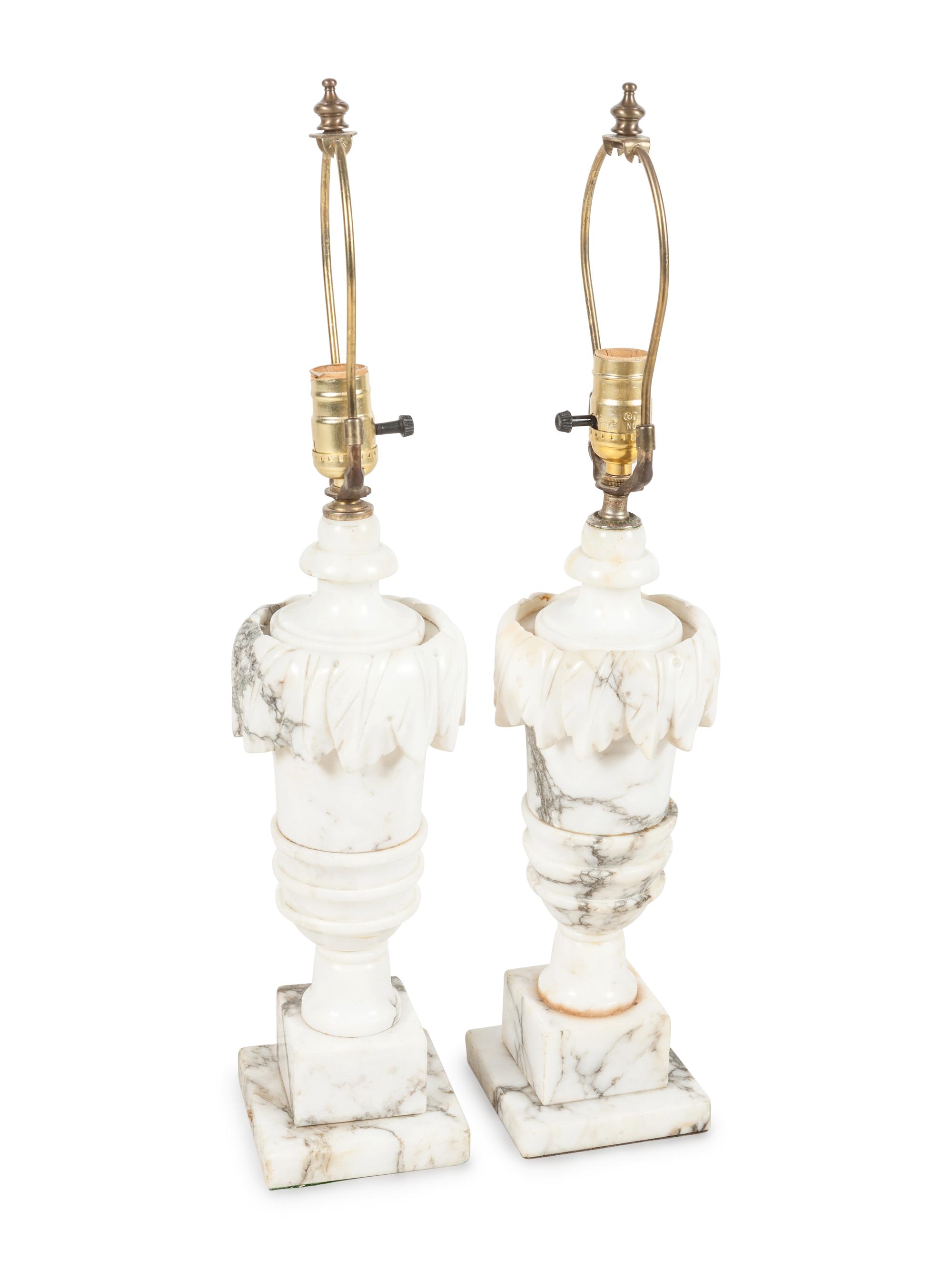 A Pair of Italian Alabaster Lamps
