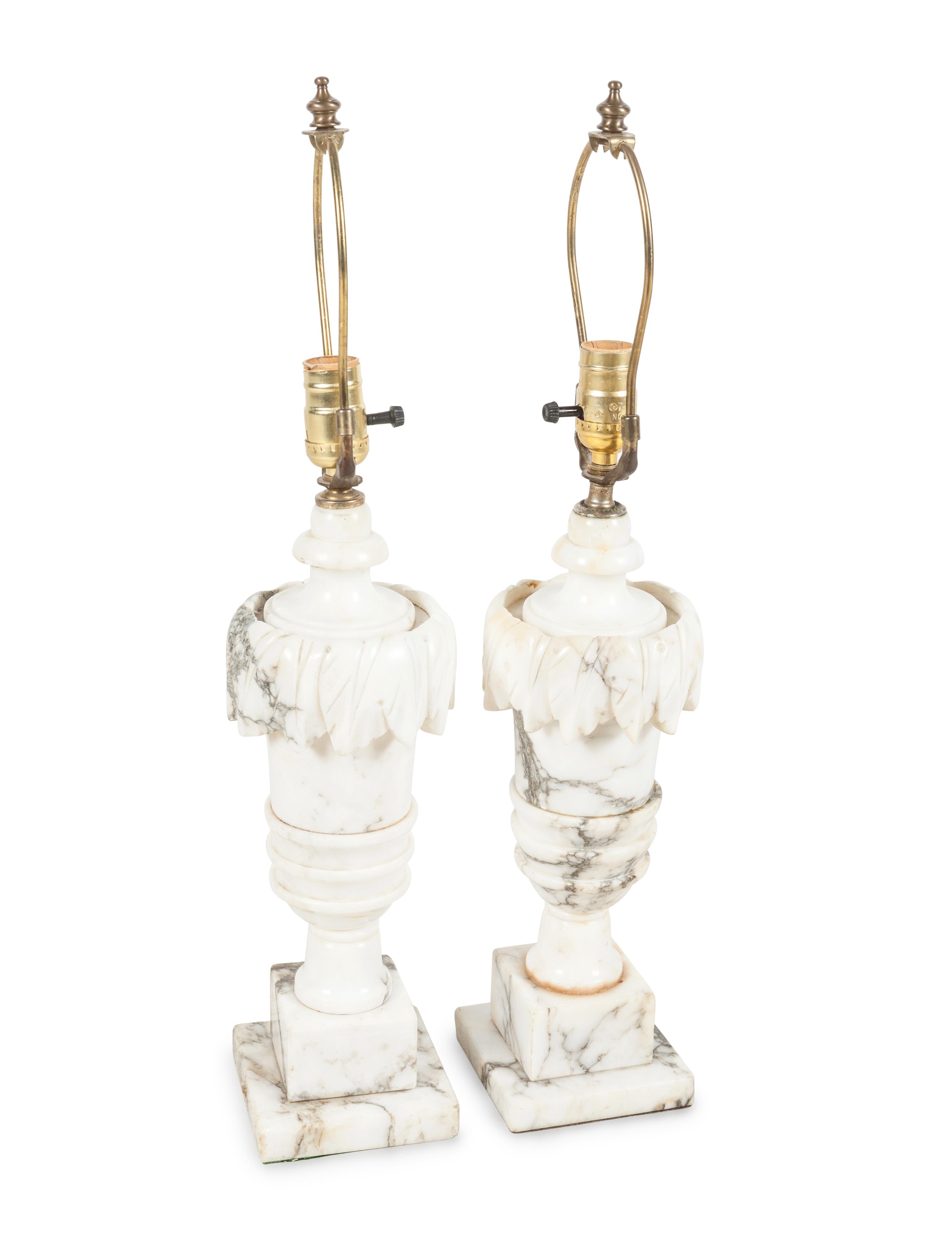 A Pair of Italian Alabaster Lamps