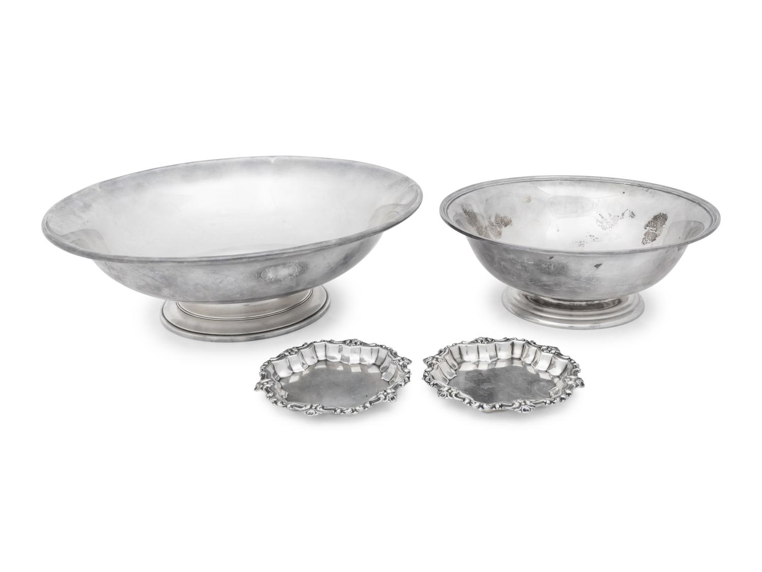 A Group of American Silver Bowls and Trays
