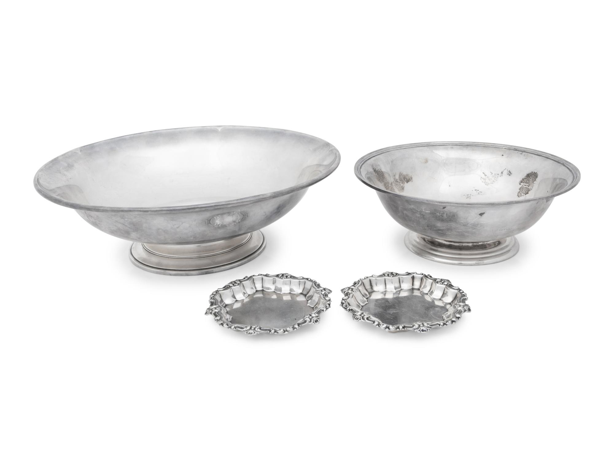 A Group of American Silver Bowls and Trays