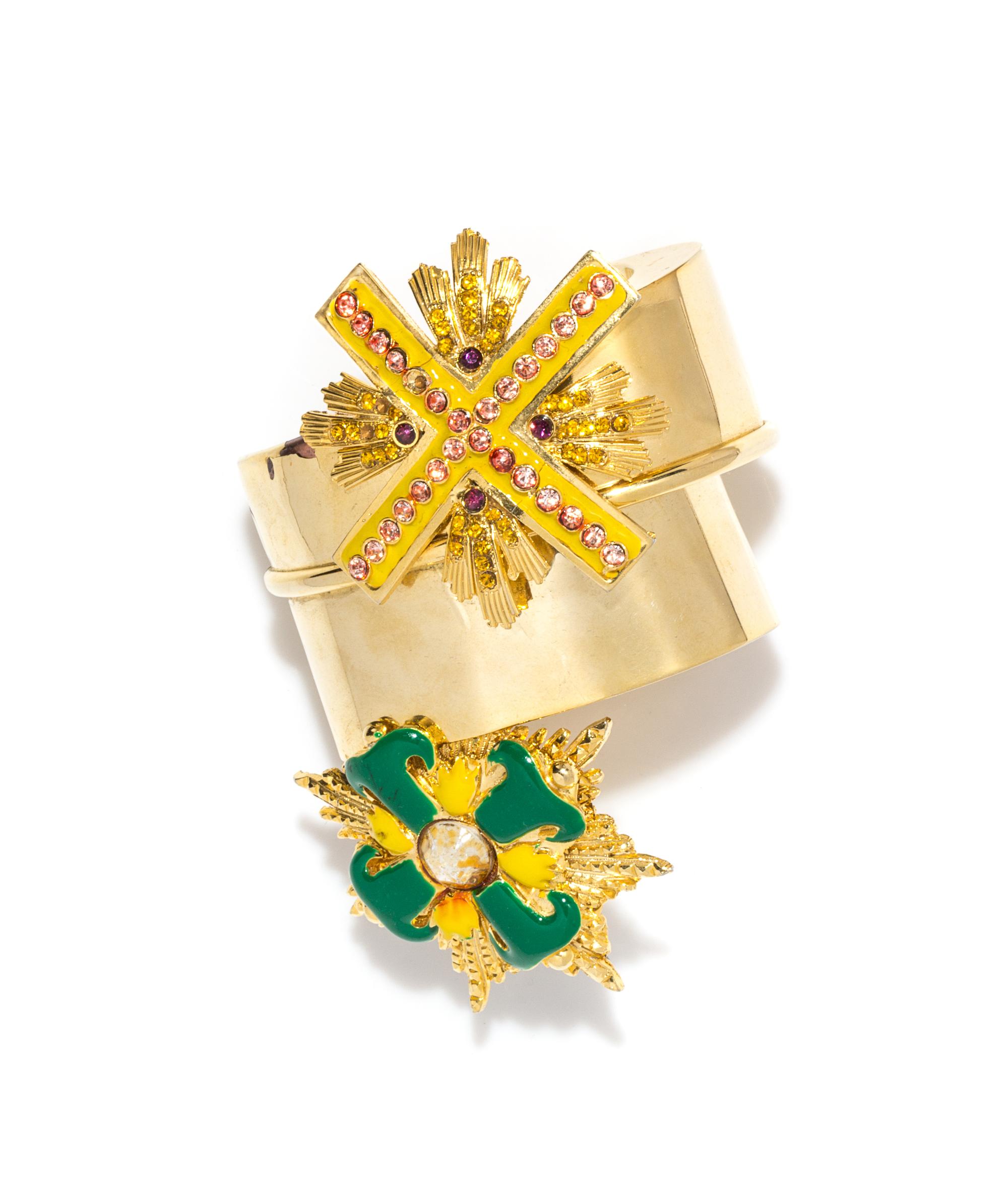 A Gianni Versace Runway Cuff, Width: 2.75"- 4.5"; Inner Circumference: 5.25".