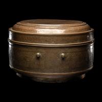 A Large Chinese Chased Brass Covered Box