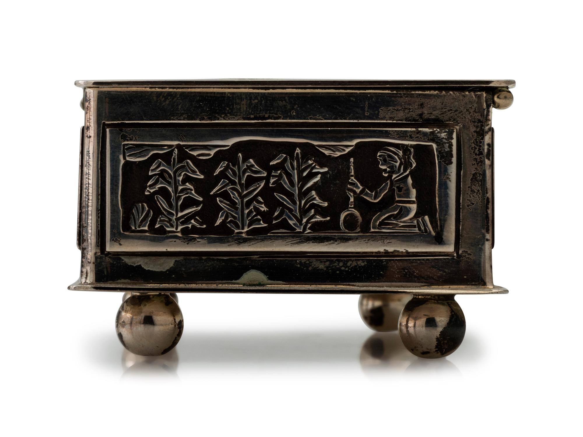 Navajo Sterling Silver Storyteller Lidded Box