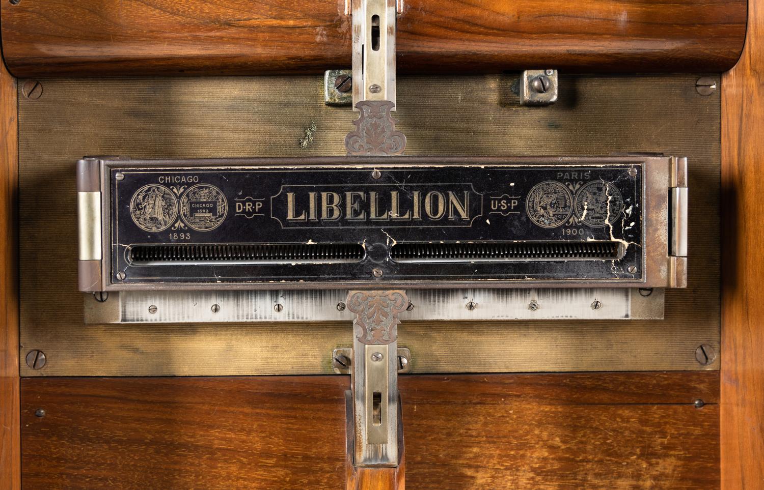 A Rare Libellion Book Playing Music Box with Clock