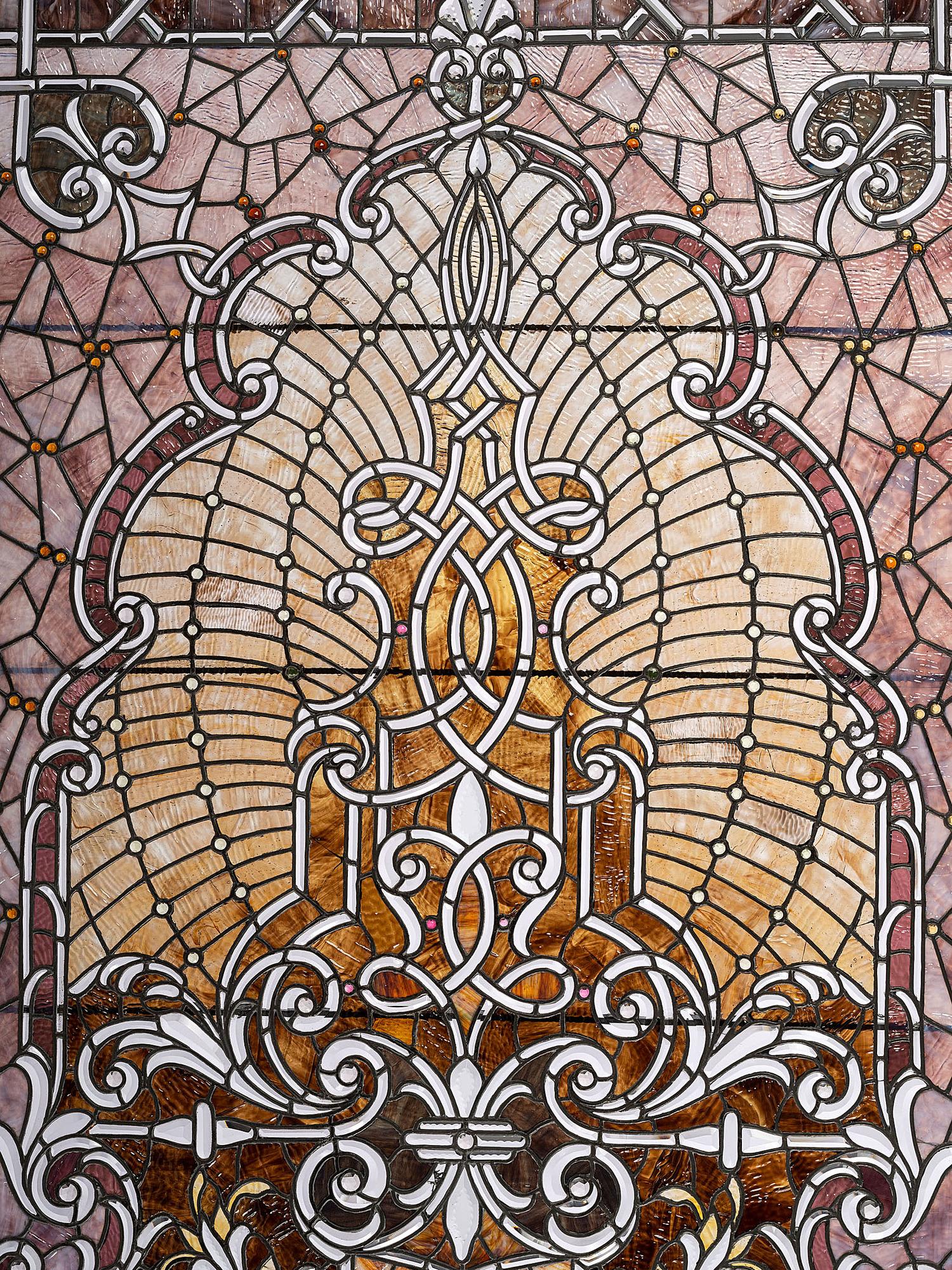 Victorian Leaded Glass Window American stained leaded glass…
